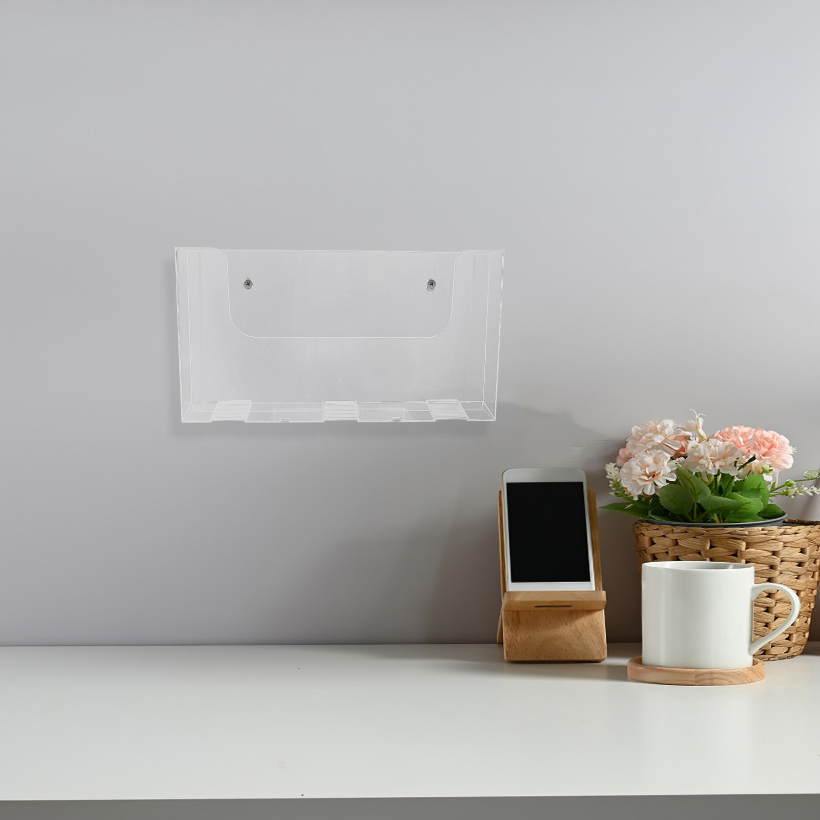 Magazine Holder Rack - 2 Stück Wandmontierter Zeitschriftenhalter aus Acryl,