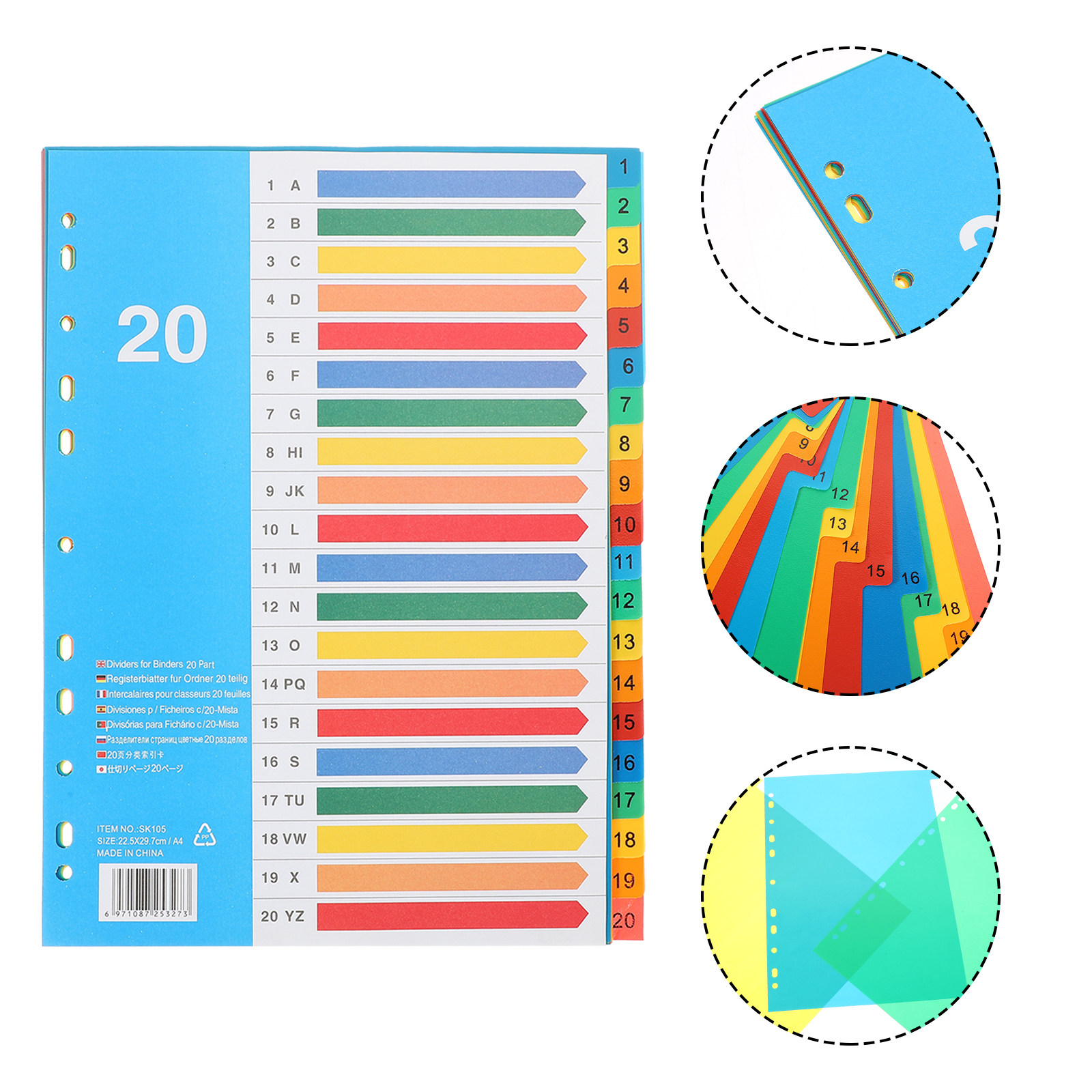 5 Stück Registerblätter, bunte – Tab Divider A4 Bewertung und Preis